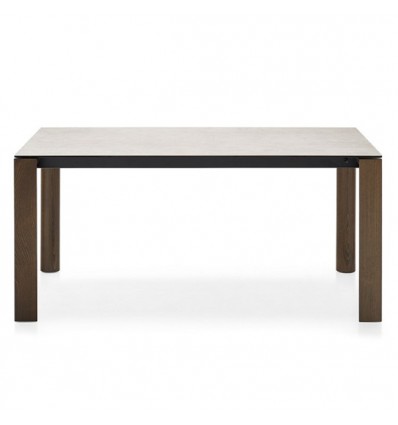 Tavolo Dorian Wood CB/4815-R160 Connubia -  Gambe Noce, struttura Nero opaco e Piano in ceramica Sale
