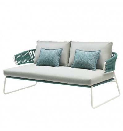 Divano Lisa Filò 2884 Scab Design - Struttura Lino, Corda Menta e Cuscini Menta