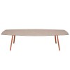 Tavolo Esagonale Squid Scab Design - Struttura Terracotta e Piano Spatolato Tortora