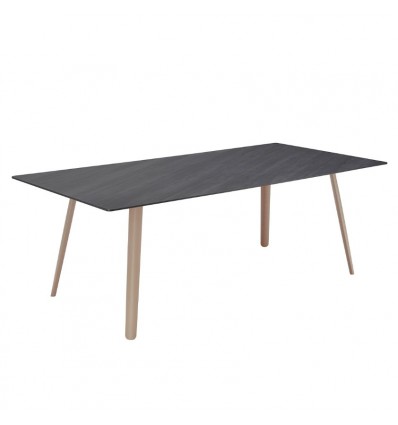 Tavolo rettangolare Squid 2431 Scab Design - Struttura Tortora e Piano in Ardesia
