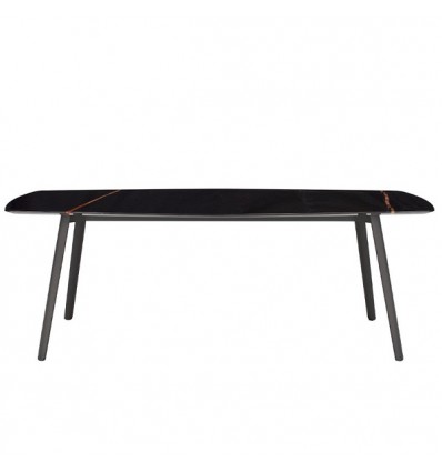 Tavolo Squid M 2438 Scab Design - Struttura Nera e Piano in marmo Sahara Noir