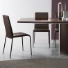 SEDIA BOHEME CB/1257 - In metallo Caffè P159, seduta e schienale in rigenerato di cuoio Caffè 463.