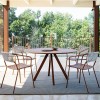 Sedia con braccioli Slot Vermobil - Struttura Corten e Corda Fango