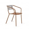 Sedia con braccioli Slot Vermobil - Struttura Corten e Corda Fango