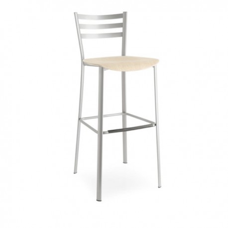 SGABELLO ACE CB/1692 - Struttura Acciaio Satinato Monostrato P309 - Sedile in legno multistrato Rovere Naturale P 19W