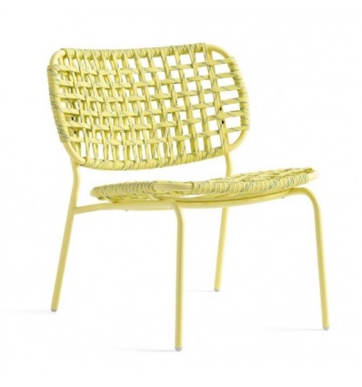 Poltrona Lounge YO! CB/3505-E Connubia Outdoor - Struttura Limone  e seduta in corda Limone