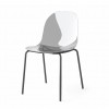 Sedia Academy CB/2170 Connubia - Struttura Nero e Seduta Grigio Fumè Trasparente