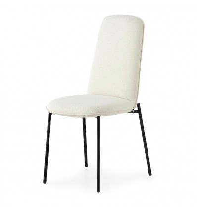 Sedia Riley CB/2157 Connubia - Struttura Nero opaco e Seduta Tessuto Cross Sabbia