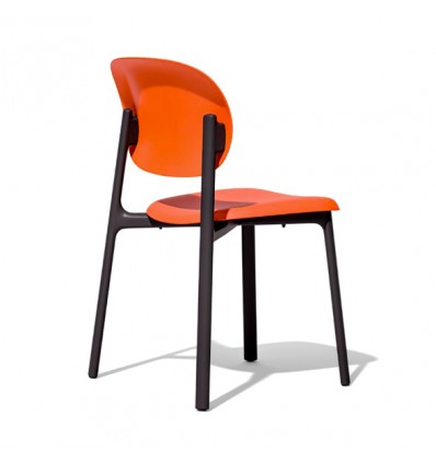 Sedia Zero CB/2151 Connubia - Struttura Nero opaco e Seduta Zafferano Opaco