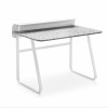 Scrivania Foldy CB/4844 Connubia - Struttura Bianco ottico opaco e Piano in Eco Stone Sale e pepe