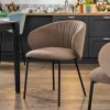 Sedia Tuka Soft CB/2161 Connubia - Struttura Nero opaco e Seduta Tessuto Mat Cammello