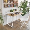 Scrivania Foldy CB/4844 Connubia - Struttura Bianco ottico opaco e Piano in Rovere naturale