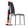 SEDIA AIR HIGH CB/1069 - Struttura in Nero opaco, seduta e schienale in rete Net Steel 450. Impilabile.