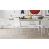 Tavolo Levante CS/4091 Calligaris Outlet - Gambe in Bianco Opaco P94, Trave in Senape 139 e piano in Vetro Trasparente GTR.