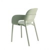 Sedia Hug 2382 Scab Design - In tecnopolimero, colore Verde Salvia 58.