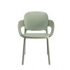 Sedia Hug 2382 Scab Design - In tecnopolimero, colore Verde Salvia 58.