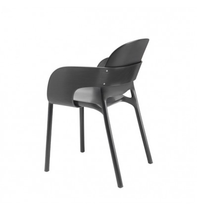 Sedia Hug 2382 Scab Design - In tecnopolimero, colore Antracite 81.