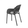 Sedia Hug 2382 Scab Design - In tecnopolimero, colore Antracite 81.