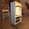 Sedia Compact Pieghevole Gaber - Struttura in alluminio, seduta e schienale in tecnopolimero. Carrello porta sedie.