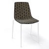 Sedia Alhambra TP Gaber - Struttura in Bianco e seduta in Nero/Tortora 10/52.