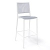 Sgabello Kalipa Gaber - Struttura in Bianco e seduta e schienale in Grigio Perla