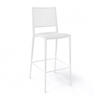 Sgabello Kalipa Gaber - Struttura in Bianco e seduta e schienale in Bianco
