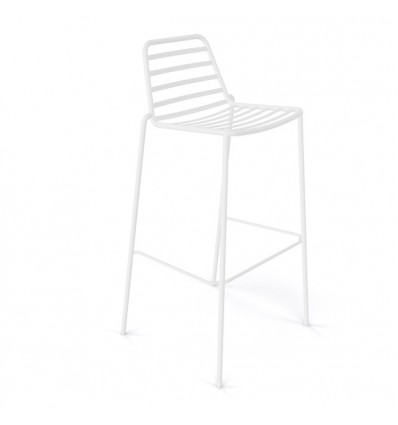 Sgabello Link Gaber - In metallo Bianco 00, altezza seduta 76 centimetri.