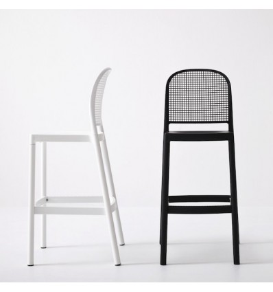Sgabello Panama Gaber - In tecnopolimero, colore Bianco e Nero.