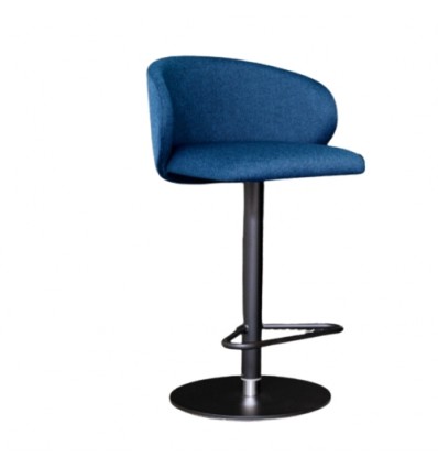 Sgabello Tuka CB/2305 Connubia - Struttura Nero opaco P15 e Seduta Tessuto Cros Blu 