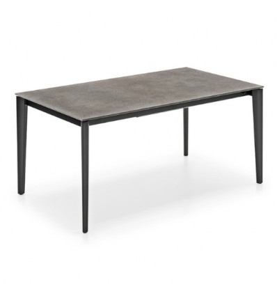 Tavolo Artic CB/4855-R110 Connubia - Struttura Nero opaco P15 e Piano in legno nobilitato Vesuvio  P1DW