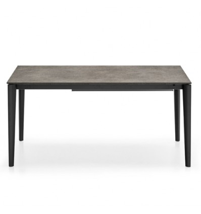 Tavolo Artic CB/4855-R130 Connubia - Struttura Nero Opaco P15 e piano in legno nobilitato Vesuvio P1DW
