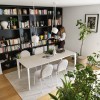 Tavolo Artic CB/4855-R130 Connubia - Struttura Bianco ottico opaco P94 e piano in legno nobilitato Matera P1CW