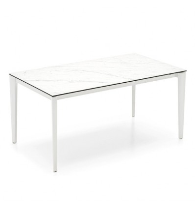 Tavolo Artic Fast CB/4860-R Connubia - Struttura Bianco ottico opaco P94 e piano in ceramica Marmo Bianco Alpi P17C