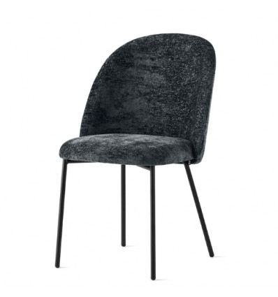 Sedia Tuka Mid CB/2183 Connubia - Struttura Nero opaco P15 e Seduta Tessuto Enil Antracite SYV
