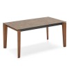 Tavolo Band CB/4857-R Connubia - Gambe Noce P201 e piano in ceramica Nocciola P166 