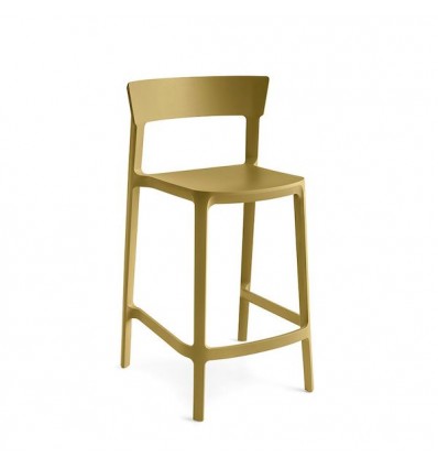 Sgabello Skin CS/1843 Calligaris Outlet - In Senape P973, Altezza Seduta 65 centimetri.