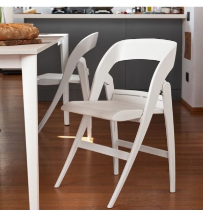 Sedia Clickclack CB/2135 Connubia - Pieghevole, colore Bianco Ottico Opaco P94.