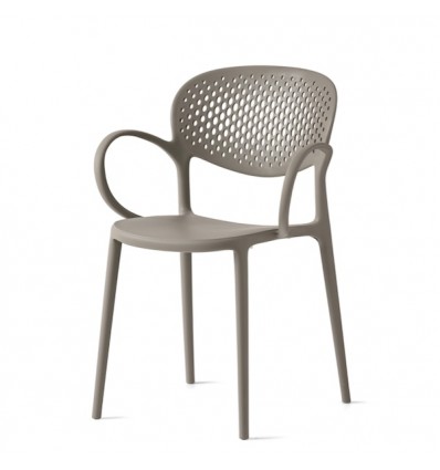 Sedia Abby con braccioli CB/2194 Connubia - Colore Tortora Opaco P900.