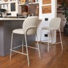 Sgabello Cozy Mid CB/2309 Connubia - Struttura in Canapa Opaco P151, seduta in rivestimento Sabbia Rain T2P.