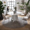 Tavolo Orion CB/4865-D140 Connubia - Struttura in Metallo Bianco Opaco P94 e piano in ceramica Marmo Bianco P2P.