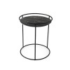 Tavolino Atollo CS/5098-P Calligaris Outlet - Struttura in Nero Opaco P15 e ripiano in Marmo Nero P3C.