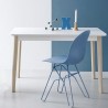 SEDIA ACADEMY CB/1664 - In metallo Sky Blue Opaco P100, Seduta in polipropilene Sky Blue Opaco P100. Tavolo modello Jelly.