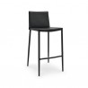 SGABELLO BOHEME CB/1393 - Struttura in metallo Nero Opaco P15, Seduta in rigenerato di cuoio Nero 315