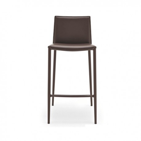 SGABELLO BOHEME CB/1393 - Struttura in metallo Caffè Opaco P159, Seduta in rigenerato di cuoio Caffè 463