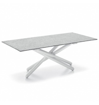 Tavolo Duel CB/4850-FR Connubia - Struttura Bianco ottico opaco e Piano in Eco Stone - Sale e Pepe
