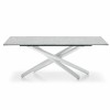 Tavolo Duel CB/4850-FR Connubia - Struttura Bianco ottico opaco e Piano in Eco Stone - Sale e Pepe