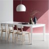 TAVOLO ALLUNGABILE EMINENCE CB/4724-M160 - In metallo Bianco Ottico P94 e piano in nobilitato Deco Nocciola P17W. Sedia Jelly.