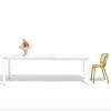 TAVOLO ALLUNGABILE EMINENCE CB/4724-M160 - Gambe in Bianco Otticio Opaco P94 e piano in vetro Extrachiaro Serigrafatao GEW.
