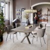 Tavolo Master CB/4867-R Connubia - Struttura in Lava Opaco P38M, piano in Arenaria Brown P34C. Sedia Betty.