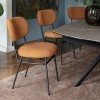 Sedia Pad CB/2336 Connubia - Struttura in Nero Opaco P38M, rivestimento in Ruggine Etienne T3G.